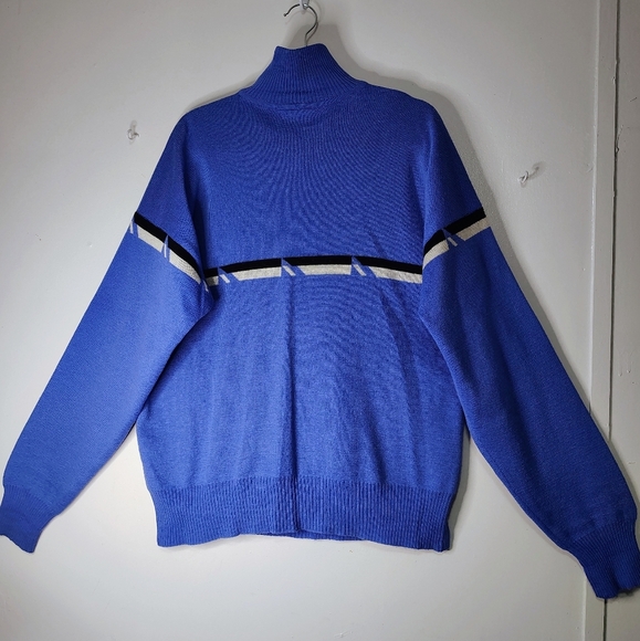 Serac 100% wool sweater, ½ zipper, pullover Men's Turtleneck Winter Blue sz XL. - Picture 3 of 14